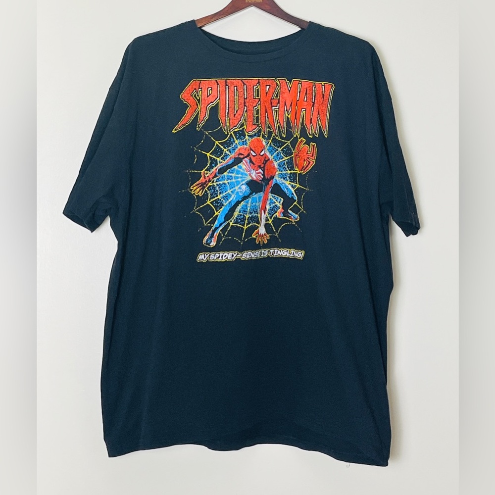 Marvel Spiderman Graphic T-Shirt Men’s 2XL Black Comics‎ NerdCore Superhero Emo